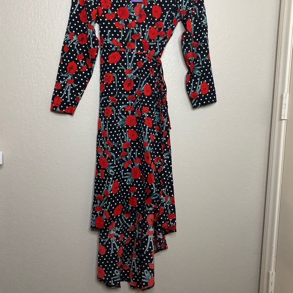 Floral/Polka Dot high low wrap dress - Picture 4 of 8